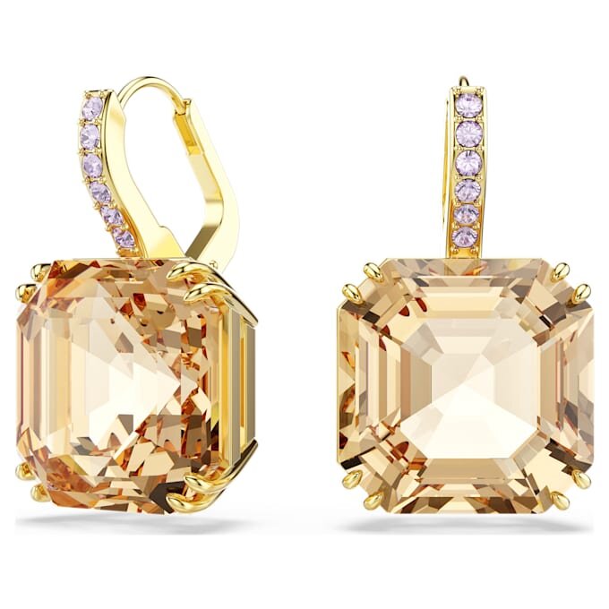 Millenia Drop Earrings Mixed Cuts, Caramel, Gold-Tone Plated Millenia Drop Earrings Mixed Cuts, Caramel, Gold-Tone Plated