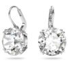Millenia Drop Earrings Round Cut, White, Rhodium Plated Millenia Drop Earrings Round Cut, White, Rhodium Plated