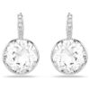 Millenia Drop Earrings Round Cut, White, Rhodium Plated Millenia Drop Earrings Round Cut, White, Rhodium Plated