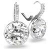 Millenia Drop Earrings Round Cut, White, Rhodium Plated Millenia Drop Earrings Round Cut, White, Rhodium Plated