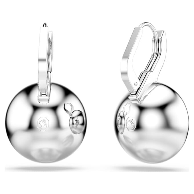 Millenia Drop Earrings Round Cut, White, Rhodium Plated Millenia Drop Earrings Round Cut, White, Rhodium Plated