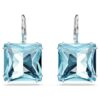 Millenia Drop Earrings Square Cut, Blue, Rhodium Plated Millenia Drop Earrings Square Cut, Blue, Rhodium Plated