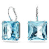 Millenia Drop Earrings Square Cut, Blue, Rhodium Plated Millenia Drop Earrings Square Cut, Blue, Rhodium Plated