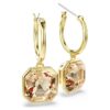 Millenia Drop Earrings Square Cut, Caramel, Gold-Tone Plated Millenia Drop Earrings Square Cut, Caramel, Gold-Tone Plated