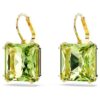 Millenia Drop Earrings Square Cut, Green, Gold-Tone Plated Millenia Drop Earrings Square Cut, Green, Gold-Tone Plated