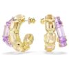 Millenia Hoop Earrings Mixed Cuts, Multicolored, Gold-Tone Plated Millenia Hoop Earrings Mixed Cuts, Multicolored, Gold-Tone Plated