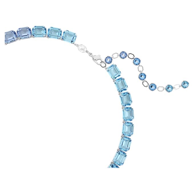 Millenia Necklace Octagon Cut, Color Gradient, Blue, Rhodium Plated Millenia Necklace Octagon Cut, Color Gradient, Blue, Rhodium Plated