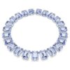 Millenia Necklace Oversized Crystals, Octagon Cut, Blue, Rhodium Plated