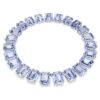 Millenia Necklace Oversized Crystals, Octagon Cut, Blue, Rhodium Plated