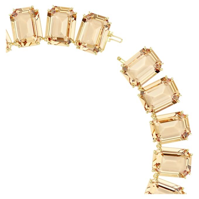 Millenia Necklace Oversized Crystals, Octagon Cut, Caramel, Gold-Tone Plated Millenia Necklace Oversized Crystals, Octagon Cut, Caramel, Gold-Tone Plated