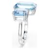 Millenia Open Ring Octagon Cut, Blue, Rhodium Plated