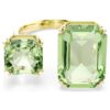 Millenia Open Ring Octagon Cut, Green, Gold-Tone Plated