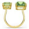 Millenia Open Ring Octagon Cut, Green, Gold-Tone Plated
