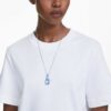 Millenia Pendant Octagon Cut, Blue, Rhodium Plated
