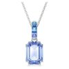Millenia Pendant Octagon Cut, Blue, Rhodium Plated