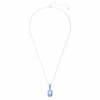 Millenia Pendant Octagon Cut, Blue, Rhodium Plated