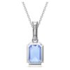 Millenia Pendant Octagon Cut, Blue, Rhodium Plated
