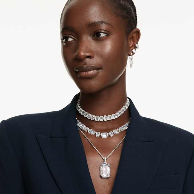 Millenia Choker Octagon Cut, White, Rhodium Plated Millenia Choker Octagon Cut, White, Rhodium Plated