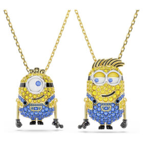 Minions James and Henry Set Pavé, Multicolored, Gold-Tone Plated