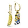 Minions Stuart and Banana Drop Earrings Pavé, Mini, Multicolored, Gold-Tone Plated Minions Stuart and Banana Drop Earrings Pavé, Mini, Multicolored, Gold-Tone Plated
