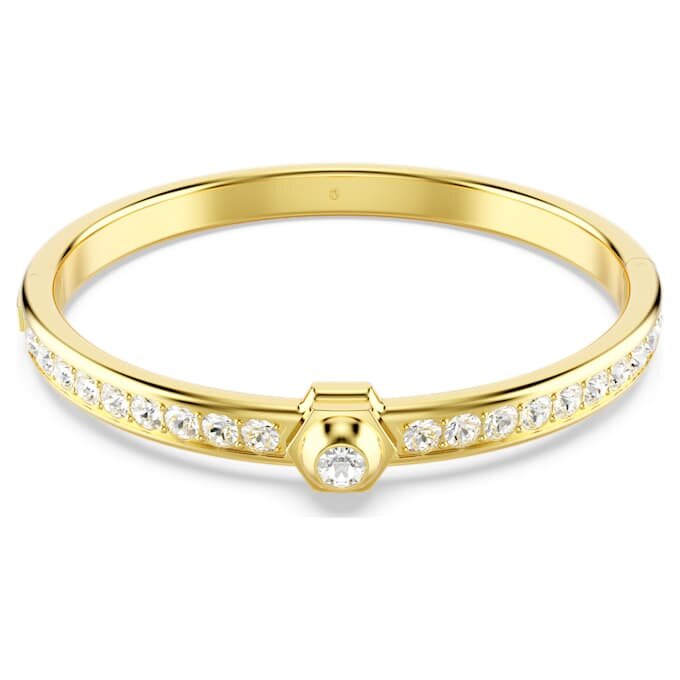 Numina Bangle Round Cut, White, Gold-Tone Plated Numina Bangle Round Cut, White, Gold-Tone Plated