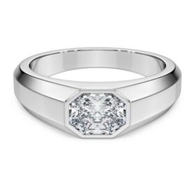 Octagon Band Ring Lab-Grown Diamonds 1.0 Ct Tw, Octagon Shape, 14K White Gold
