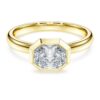 Octagon Bezel Ring Lab-Grown Diamonds 1.0 Ct Tw, Octagon Shape, 14K Yellow Gold