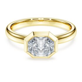 Octagon Bezel Ring Lab-Grown Diamonds 1.0 Ct Tw, Octagon Shape, 14K Yellow Gold Octagon Bezel Ring Lab-Grown Diamonds 1.0 Ct Tw, Octagon Shape, 14K Yellow Gold