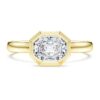 Octagon Bezel Ring Lab-Grown Diamonds 1.0 Ct Tw, Octagon Shape, 14K Yellow Gold
