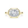 Octagon Bezel Ring Lab-Grown Diamonds 3.0 Ct Tw, Octagon Shape, 14K Yellow Gold