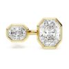 Octagon Bezel Ring Lab-Grown Diamonds 4.10 Ct Tw, Octagon Shape, 18K Yellow Gold