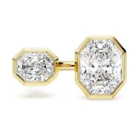 Octagon Bezel Ring Lab-Grown Diamonds 4.10 Ct Tw, Octagon Shape, 18K Yellow Gold