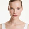 Octagon Necklace Lab-Grown Diamonds 0.7 Ct Tw, Round Shape, Sterling Silver