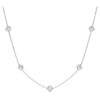Octagon Necklace Lab-Grown Diamonds 0.7 Ct Tw, Round Shape, Sterling Silver