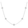 Octagon Necklace Lab-Grown Diamonds 0.7 Ct Tw, Round Shape, Sterling Silver
