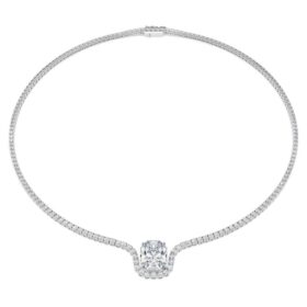 Octagon Necklace Lab-Grown Diamonds 12.86 Ct Tw, Octagon Shape, 18K White Gold