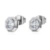 Octagon Stud Earrings Lab-Grown Diamonds 1.0 Ct Tw, Octagon Shape, 14K White Gold Octagon Stud Earrings Lab-Grown Diamonds 1.0 Ct Tw, Octagon Shape, 14K White Gold