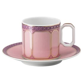 Signum Espresso Cup with Saucer Porcelain, Pink