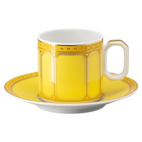 Signum Espresso Cup with Saucer Porcelain, Yellow