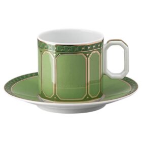 Signum Espresso Cup with Saucer Porcelain, Green