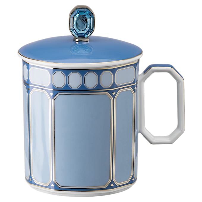 Signum Mug with Lid Porcelain, Blue Signum Mug with Lid Porcelain, Blue