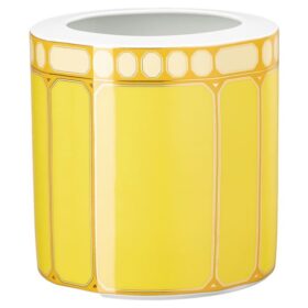 Signum Vase Porcelain, Wide, Yellow