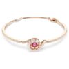Snake Bangle Mixed Cuts, Year of the Snake, Red, Rose Gold-Tone Plated Snake Bangle Mixed Cuts, Year of the Snake, Red, Rose Gold-Tone Plated