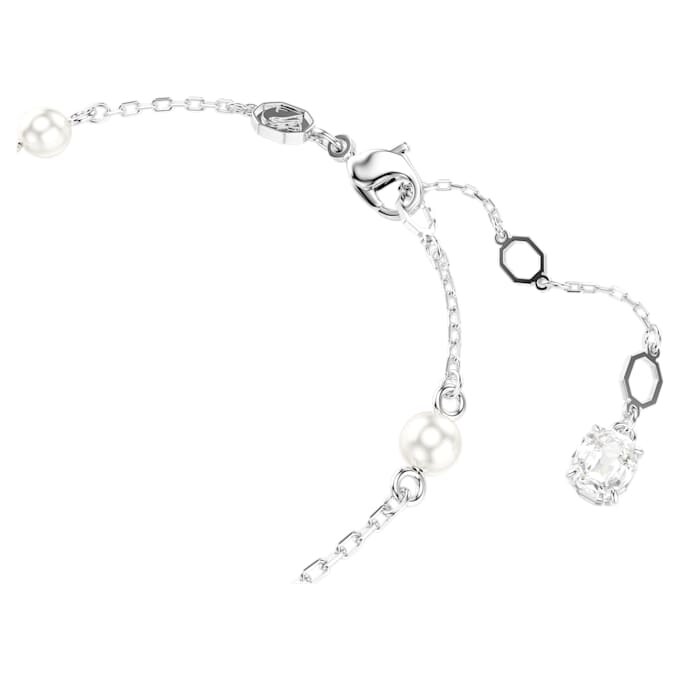 Snake Bracelet Crystal Pearl, Mixed Cuts, Year of the Snake, White, Rhodium Plated Snake Bracelet Crystal Pearl, Mixed Cuts, Year of the Snake, White, Rhodium Plated