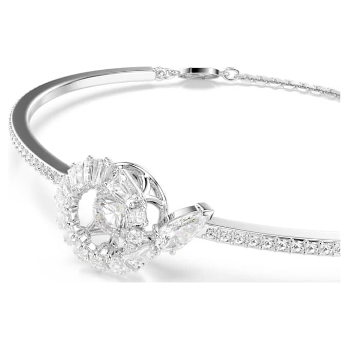 Snake Bracelet Mixed Cuts, Year of the Snake, White, Rhodium Plated Snake Bracelet Mixed Cuts, Year of the Snake, White, Rhodium Plated