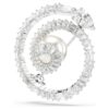 Snake Brooch Crystal Pearl, Mixed Cuts, Year of the Snake, White, Rhodium Plated