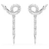 Snake Drop Earrings Mixed Cuts, Year of the Snake, White, Rhodium Plated