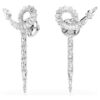 Snake Drop Earrings Mixed Cuts, Year of the Snake, White, Rhodium Plated