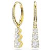 Stilla Attract Hoop Earrings Round Cut, White, Gold-Tone Plated
