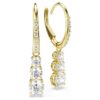 Stilla Attract Hoop Earrings Round Cut, White, Gold-Tone Plated